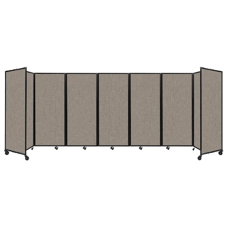 Versare Room Divider 360 Folding Portable Partition 19'6" x 6'10" Warm Pebble Fabric 1182952